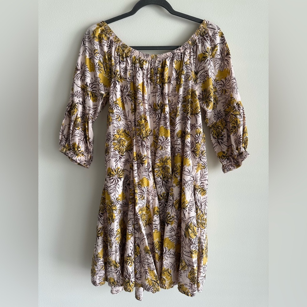 Daily Practice Anthropologie Mollie Tunic Dress Floral Off Shoulder Cover Up S - Picture 3 of 11